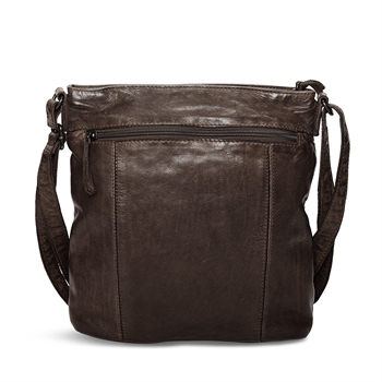 Pia Ries, rummelig skind crossbody, 066-brun