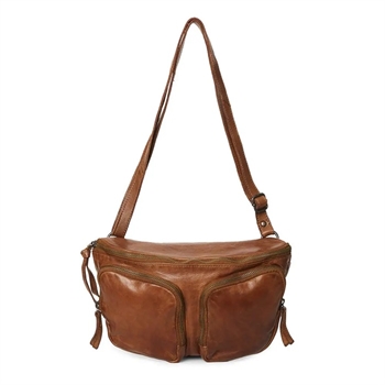 Pia Ries, skind bumbag, 085. Cognac.