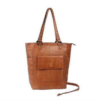 House of Sajaco skind shopper / skuldertaske, 3030150-Brun