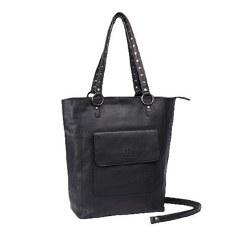 House of Sajaco skind shopper / skuldertaske, 3030150-Sort