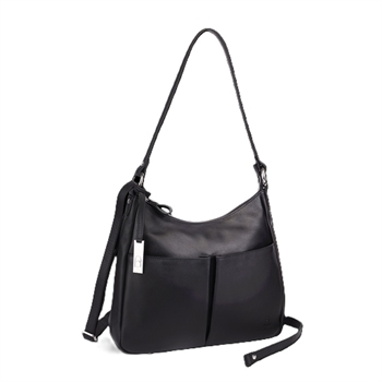 House of Sajaco skind  hobo skuldertaske, 3040090-Sort