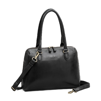 Sajaco, skind arbejdstaske, 3052048-Sort