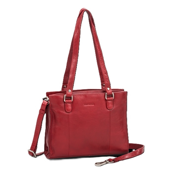 The Monte skind skuldertaske, 6053242-Rød