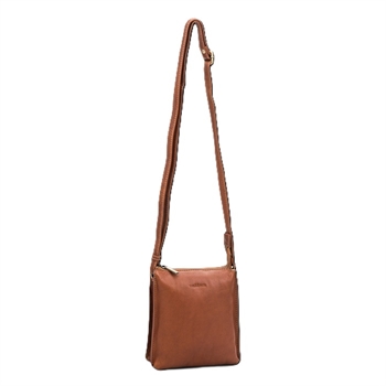 The Monte skind skuldertaske, 6059264-Cognac