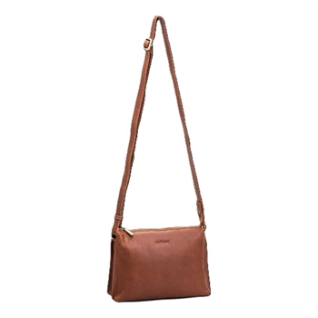 The Monte skind skuldertaske, 6059266-Cognac