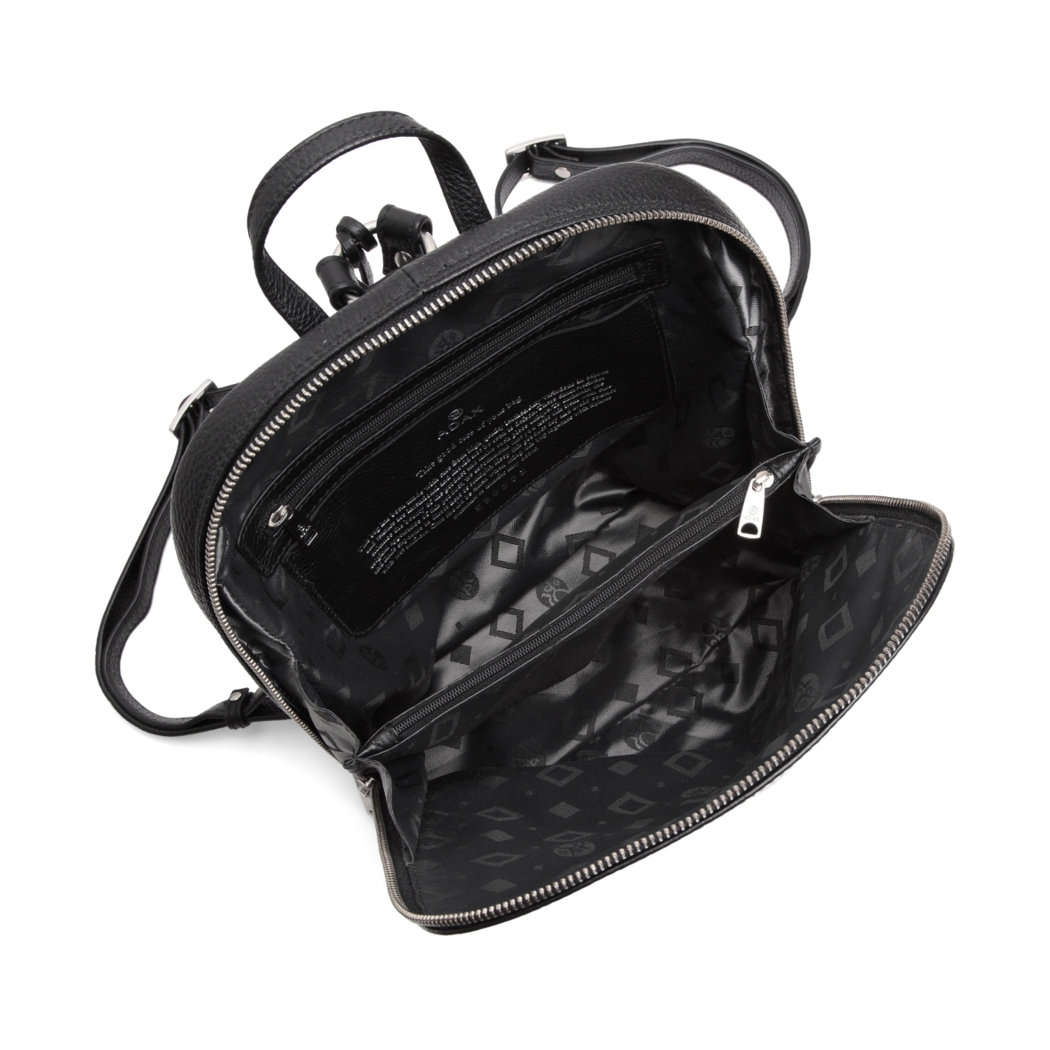 model 230292-sort skind kombi taske/rygsæk , Sille